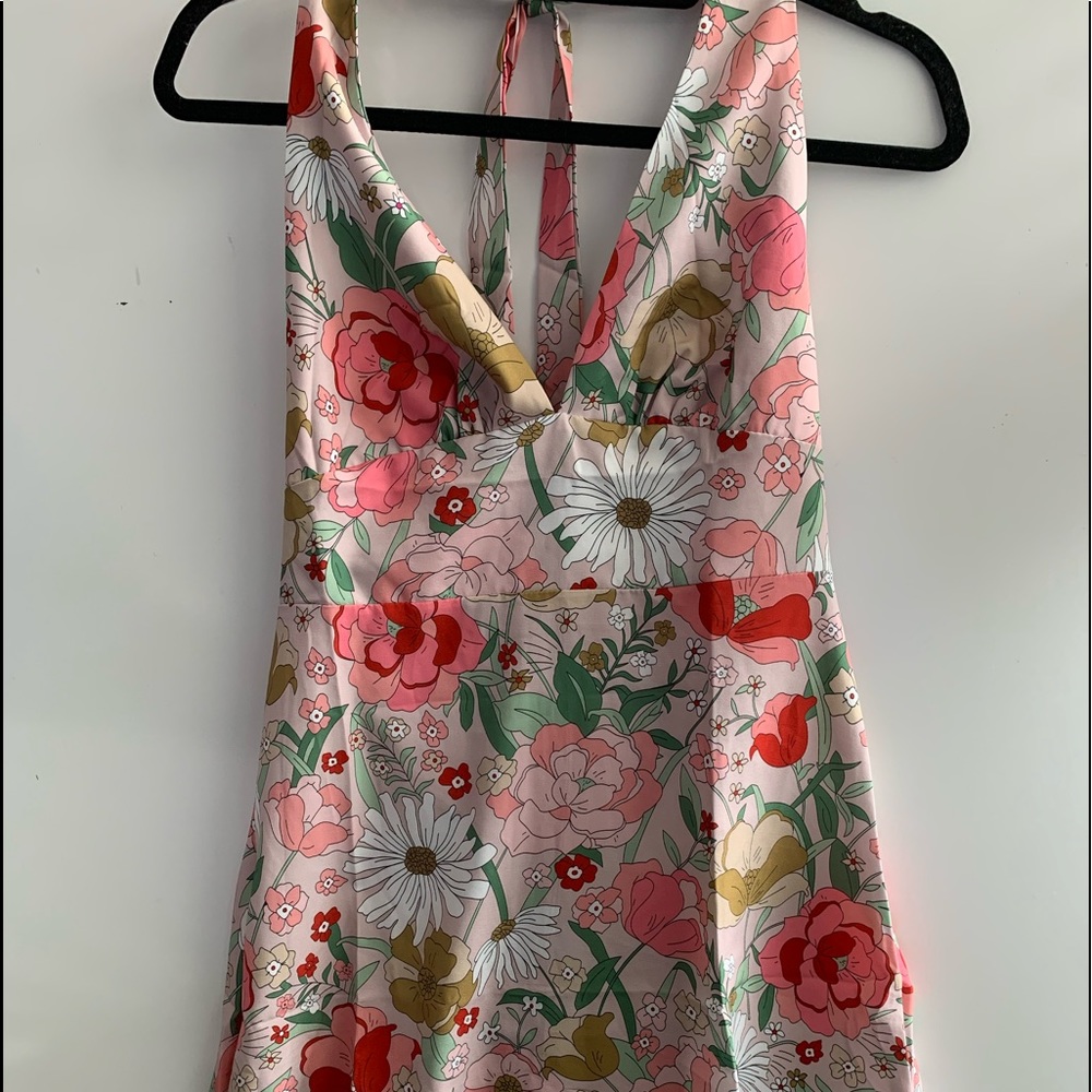 Retro Floral Halter Style Dress